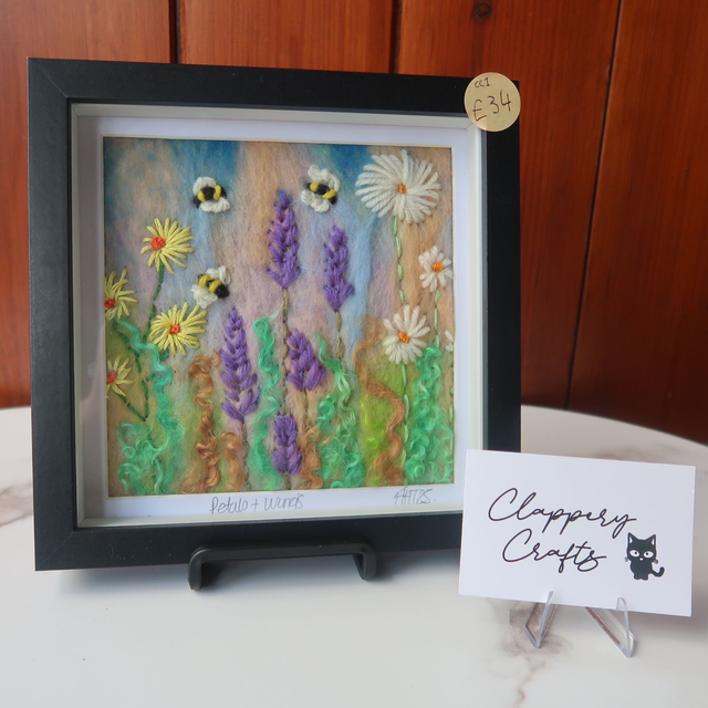 'Petals & Wings' Large Felted Frame