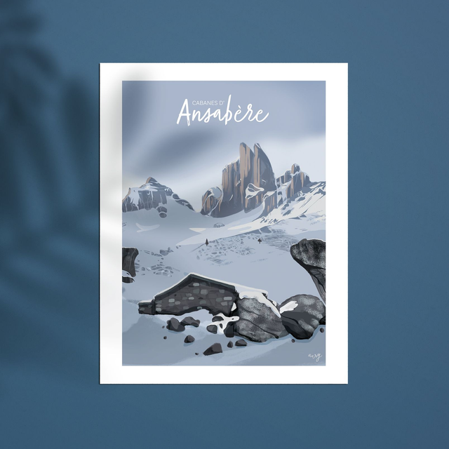 Affiche Cabanes d&#039;Ansabère, Aiguilles d&#039;Ansabère, Lescun