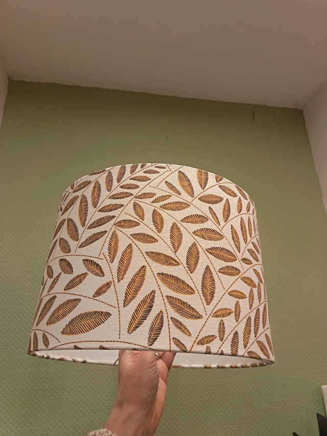 Abat-jour diam 30 cm feuilles kaki