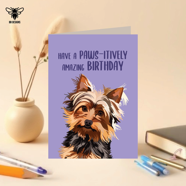Yorkie - Birthday Card