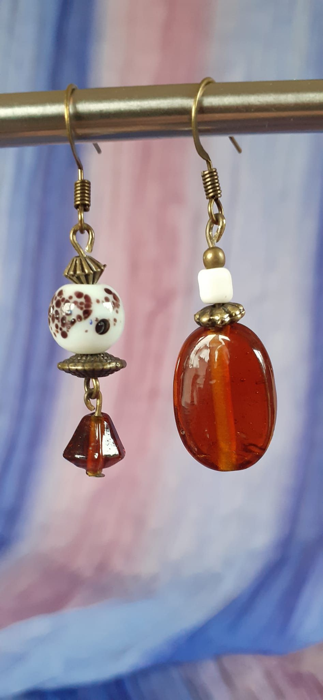 Réréké Boucles d'oreilles asymétriques, couleur caramal