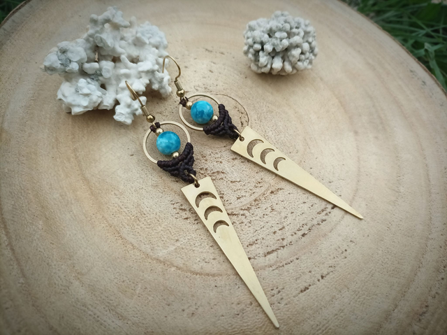 Boucles d'oreilles « Comètes » ~ Coloris & pierre au choix