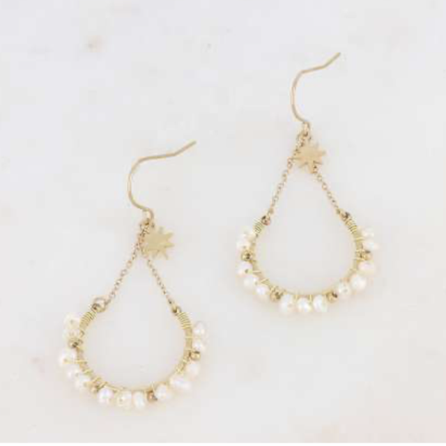  B.O à crochet avec perles d&#039;eau douce et étoile