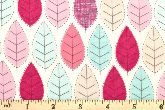 Rose and Hubble Summer Leaves Cotton Poplin