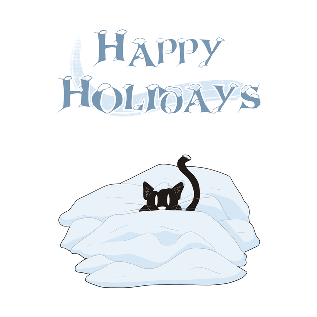 Cat Happy Holidays Card