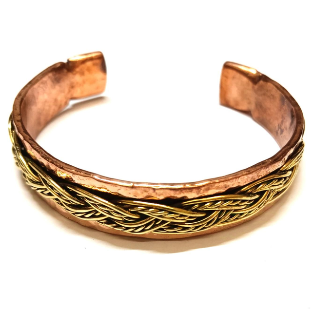 Bracelet Cuivre et tresse laiton 