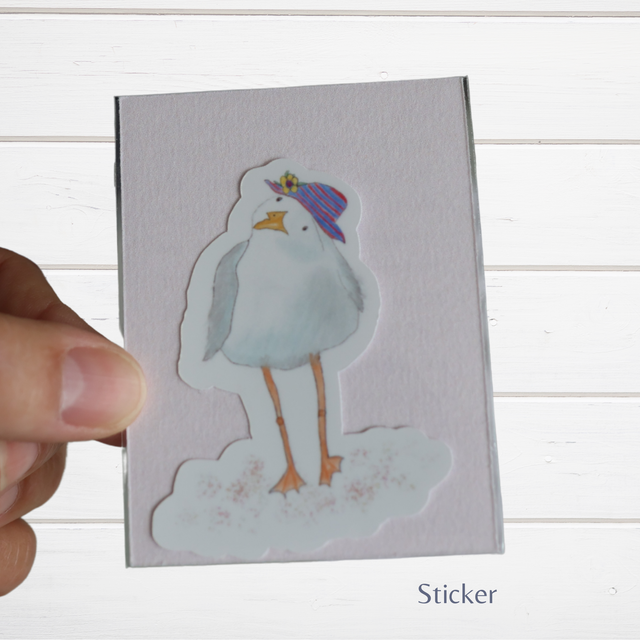 Sticker mit Text "Möwe Lina"