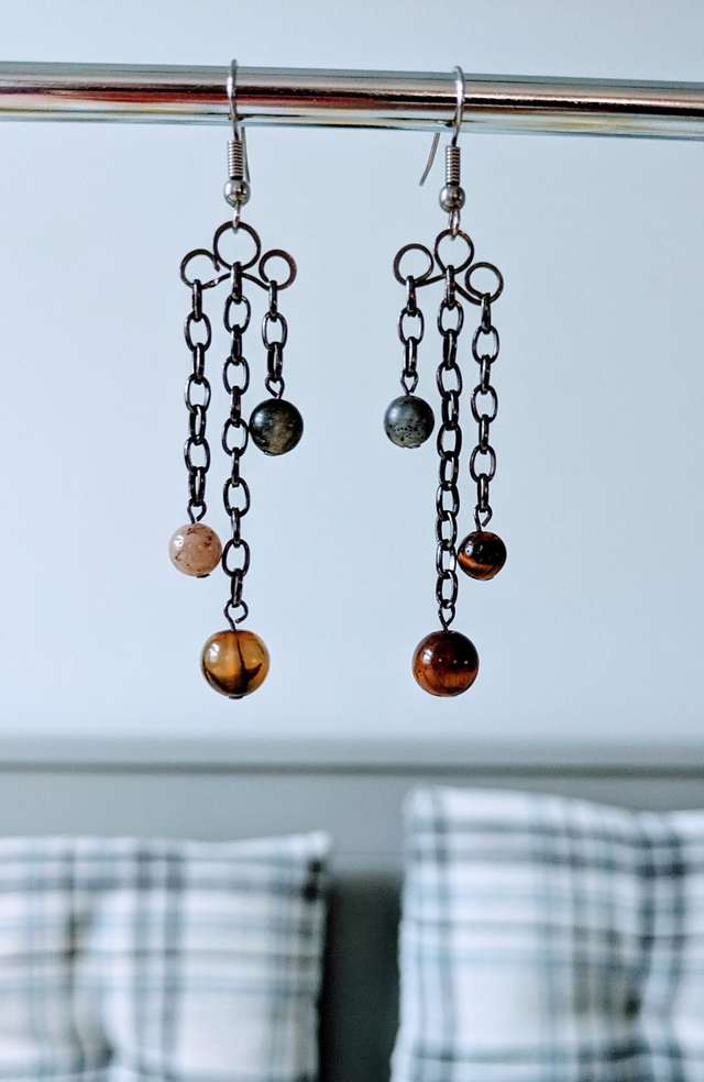 Chain Agate Earrings 