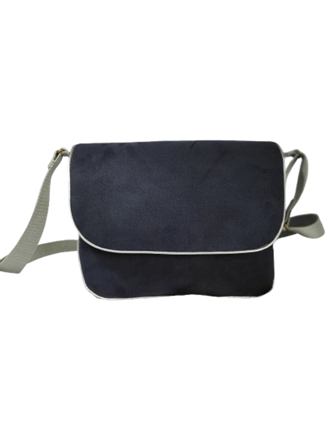 Sac Besace Marine et Bord Argenté