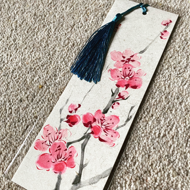 Peach flower bookmark 