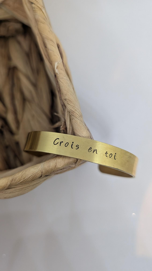 Jonc gravé &quot;crois en toi&quot;