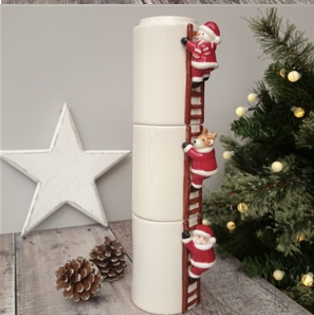 Climbing Reindeer Santa Snowman Wax Melter / Oil Burner 12cm