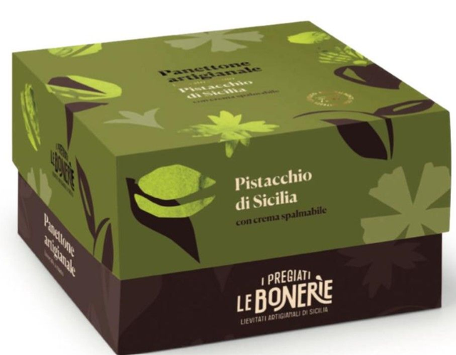 PANETTONE AL PISTACCHIO 1 KG (Con Crema al pistacchio inclusa) (48 h Lievitazione)