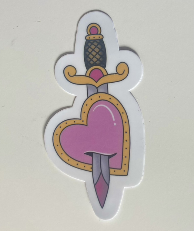 Dagger Through The Heart Sticker
