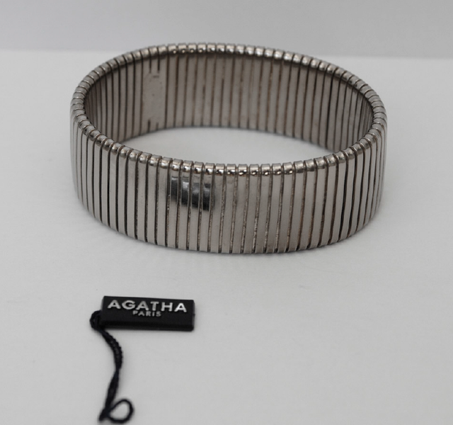 Bracelet serpentine (moyen modèle) argent Vintage Agatha  (collector)