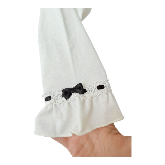 japanese coquette white and black musical note 3/4 sleeve cardigan