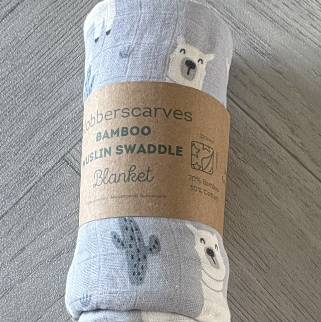 Llamas Bamboo Muslin Swaddle Blanket 