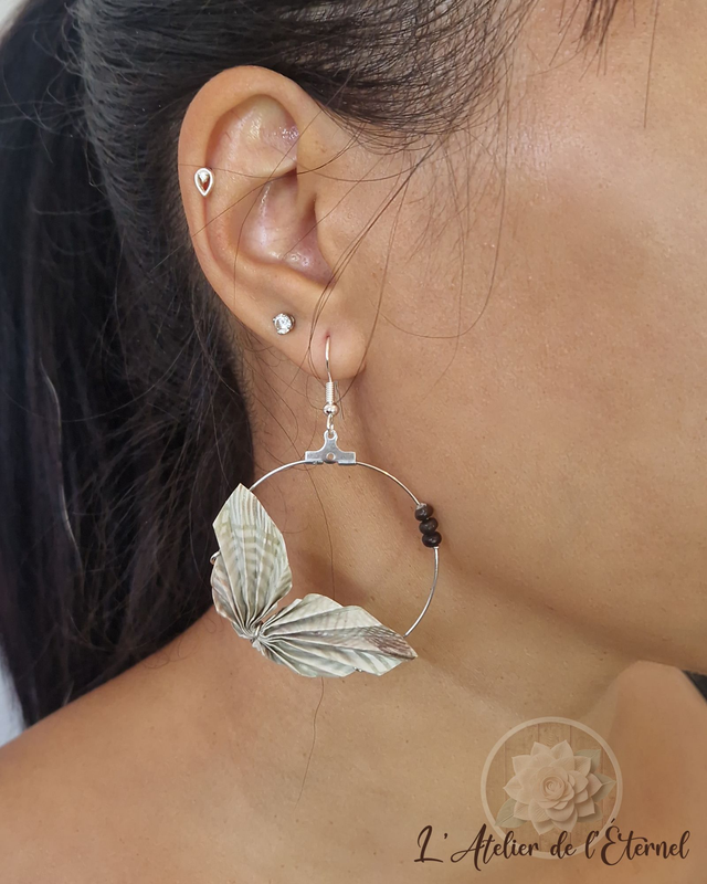 Boucles d'oreilles créoles Leaf