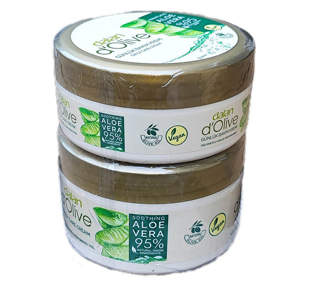 NOWY ZESTAW!!! DALAN d&#039;Olive 400ml (150ml + 250ml) Krem do Twarzy i Ciała z ALOESEM