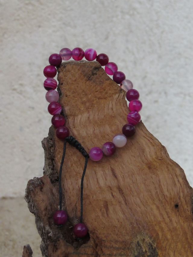 Bracelet en Agate rose