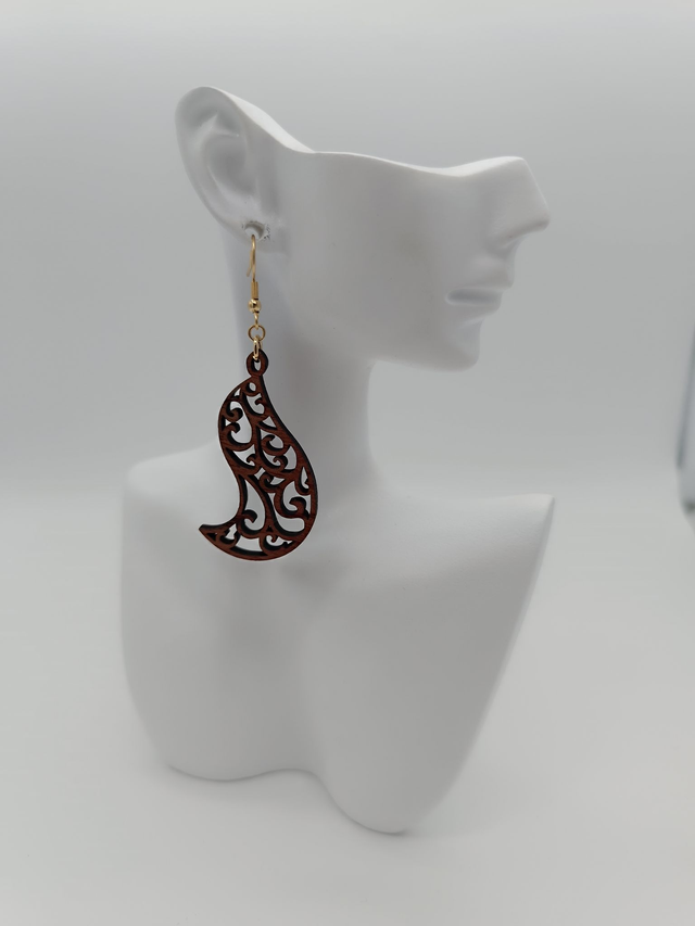 Boucles d'oreilles en bois "Larmes"
