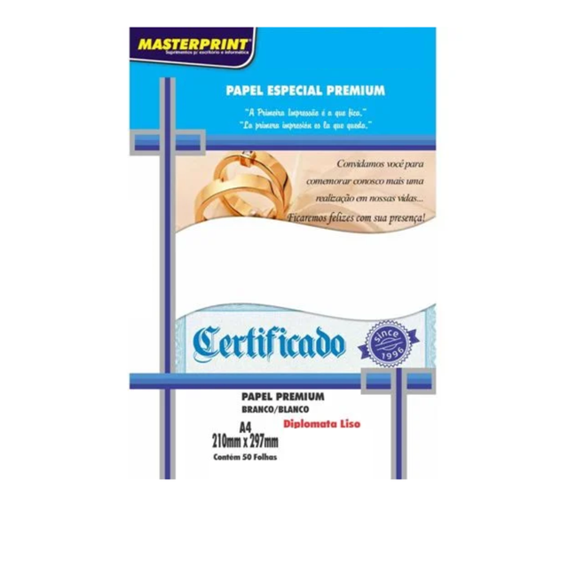 Masterprint Papel Especial Master Diplomata Liso 120g A4-50fls Der 0