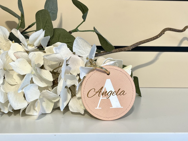 Portachiavi rotondo con nome personalizzato 