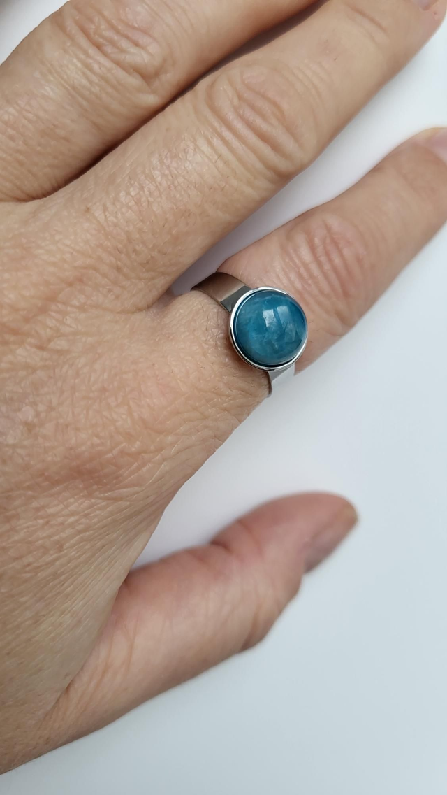 Bague apatite bleue