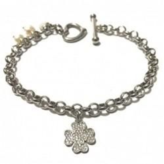 Bracciale donna in acciaio con quadrifoglio 