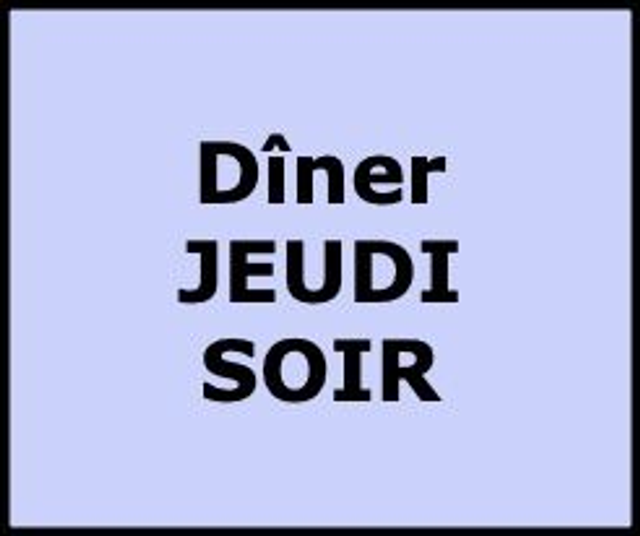 Réservation repas JEUDI SOIR