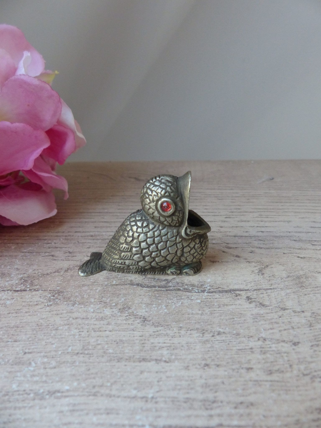 Cendrier miniature oiseau en laiton, cendrier de poche moineau, cendrier oiseau cadeau fumeur, collection petits animaux, oisillon en laiton