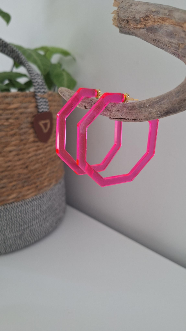 Créoles rose fluo