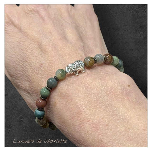 Bracelet "Agate indienne" 6mm BR-124