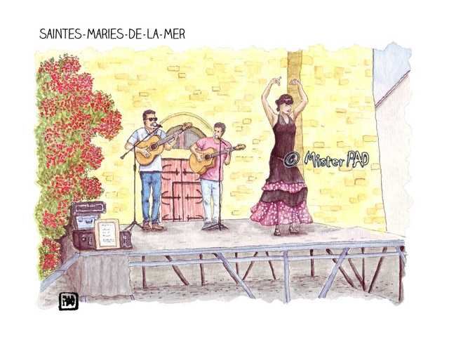 Saintes-Maries-de-la-Mer Chanteurs et danse Gipsy