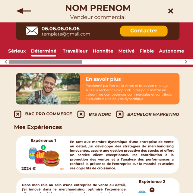 CV thème Burger King