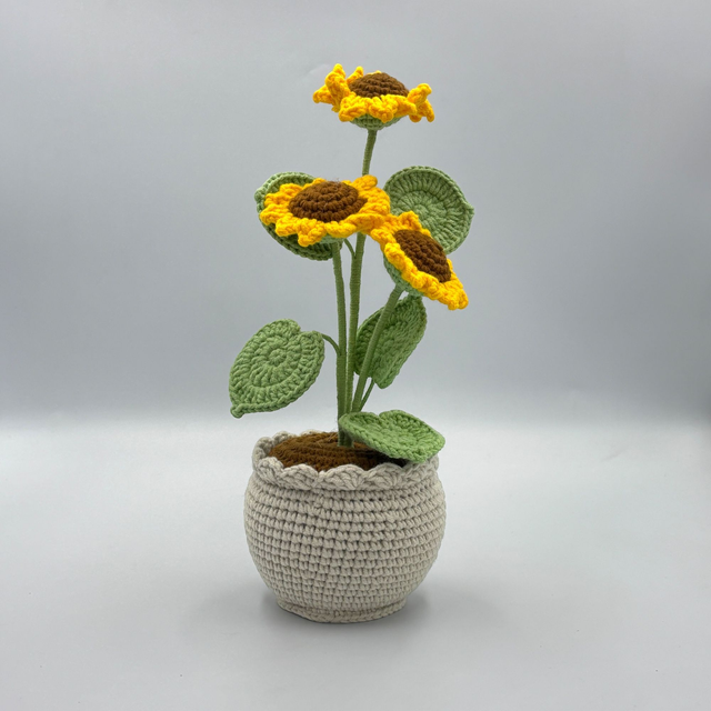 Pot de tournesols (3 fleurs)