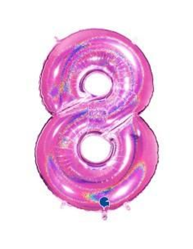 Numero 8 Holografico Fuxia