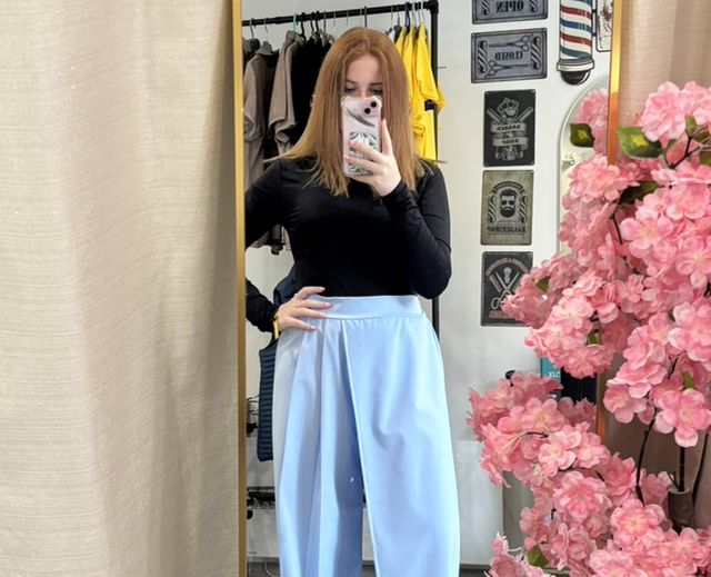 Pantalon fluide bleu 