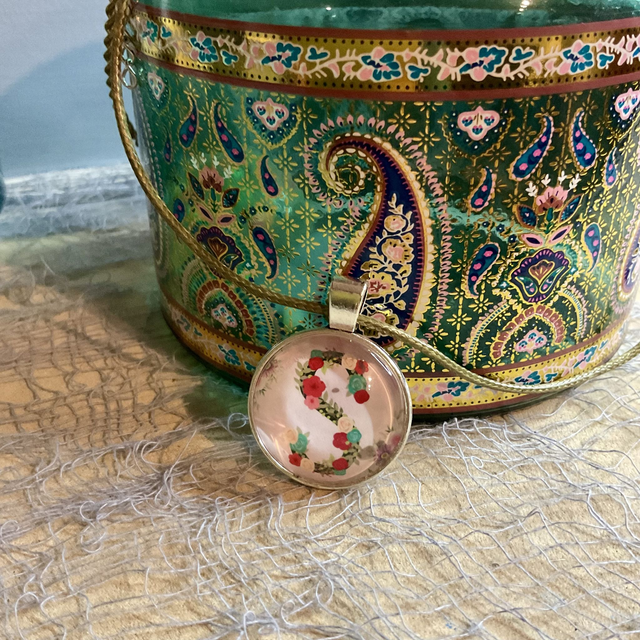 Personalised initial necklace. Handmade colourful pendant. Matching bracelet available