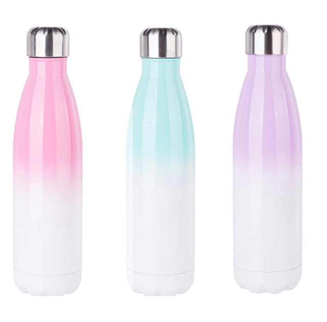 ENGRAVED - Cola Shaped Double Walled Insulated Thermos Bottle