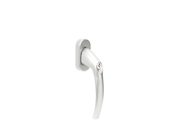 Hliníková uzamykatelná okenní klika se zinkovým jádrem F1