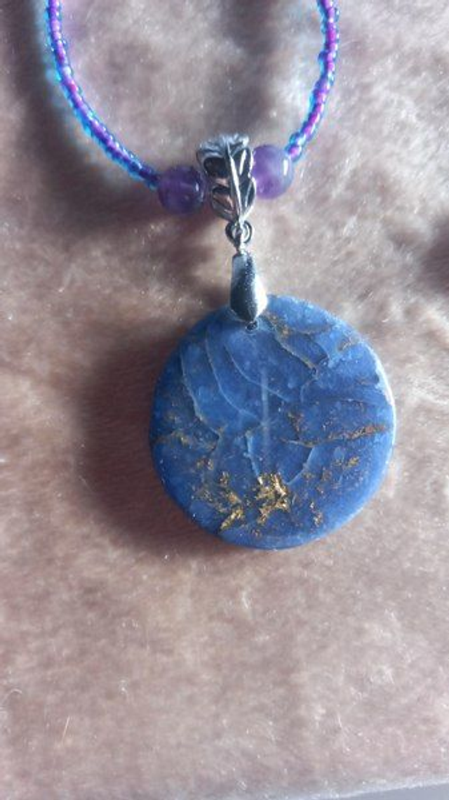 Collier safira avec perles améthyste  