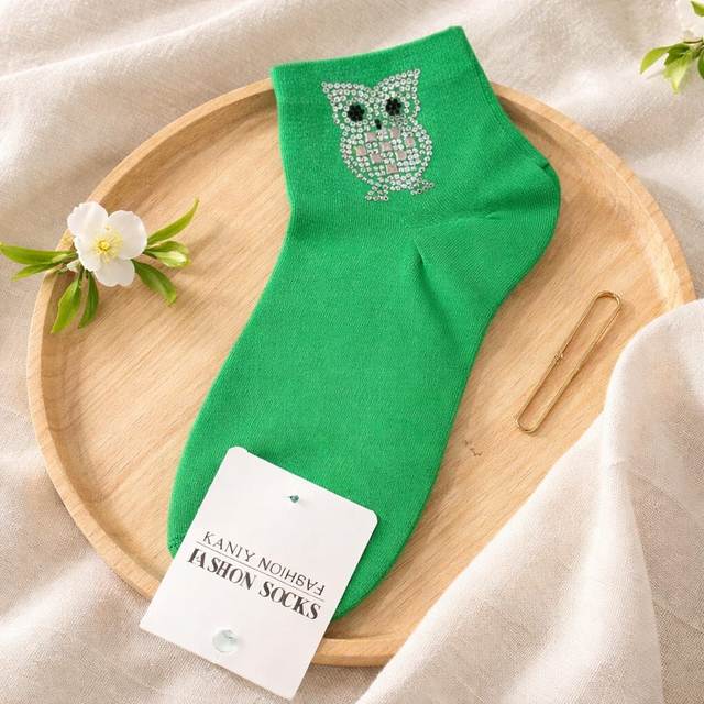 Socken mit Strass (Gr. 36-41/42) onesize - Eule