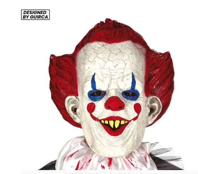 halloween ,  2253  MASCHERA PAGLIACCIO SINISTRO LATTICE