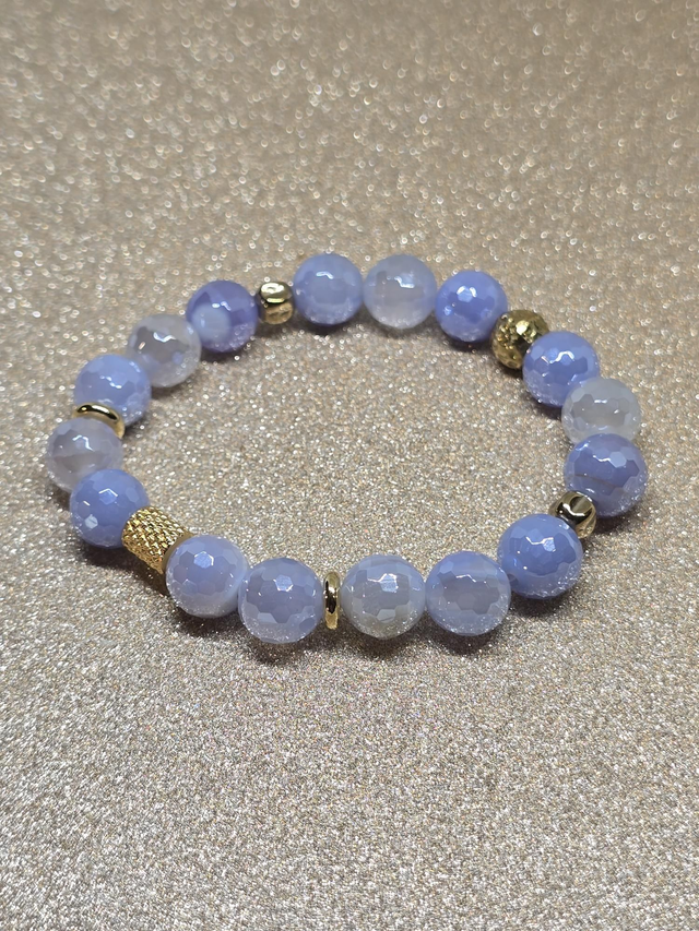 Bracelet Agate à facettes en 1 cm 