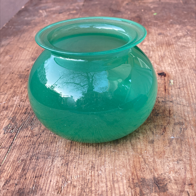 Petrolfarbene Glas Vase blau