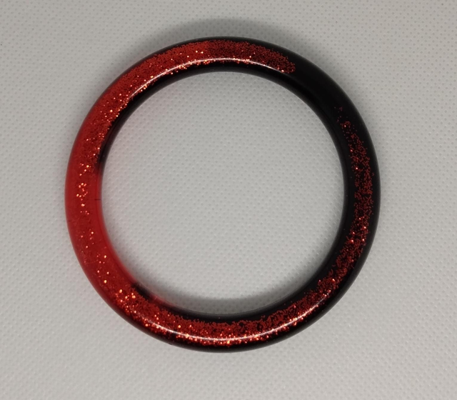 Bracelet rouge et noir pailleté 6cm