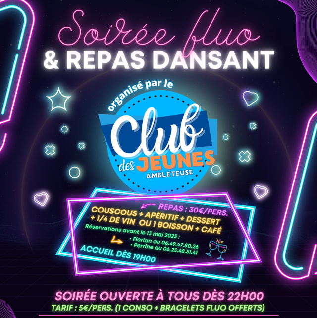 Repas dansant / soirée fluo