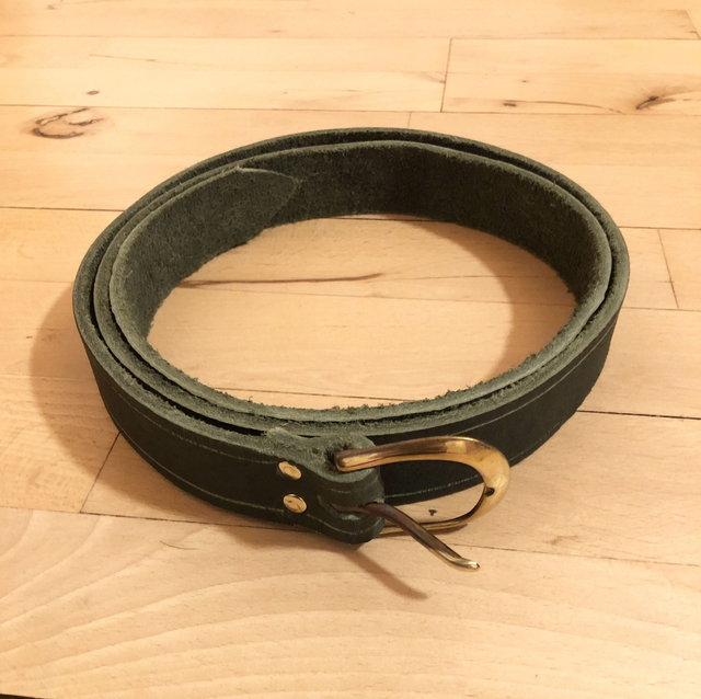 Bælte - 28mm, Grønt, med messing spænde