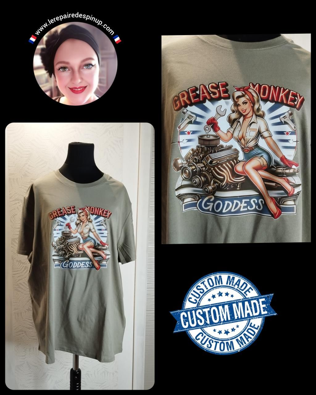 T-shirt Grease Monkey Goddess T50/54, promo de Noël 